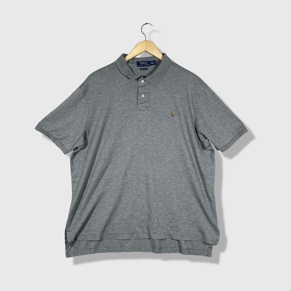 Polo Ralph Lauren Polo Shirt Men XXL Gray Pima Soft Touch Classic Casual